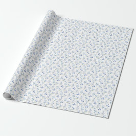 Papel De Regalo Campo de flores silvestres azules caprichosas aman