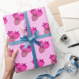 Papel De Regalo campo de fresa rosa verano linda naturaleza fruta