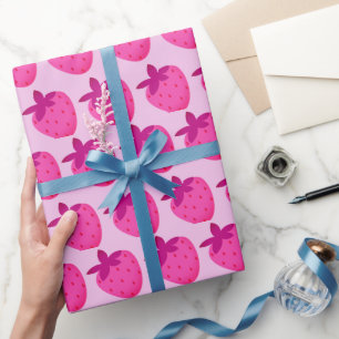Papel De Regalo campo de fresa rosa verano linda naturaleza fruta