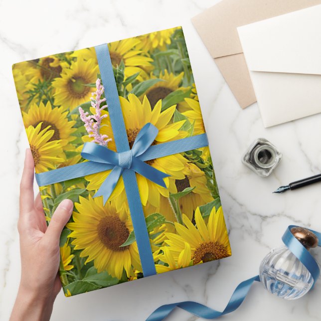 Papel De Regalo Campo de girasol amarillo (Regalar)