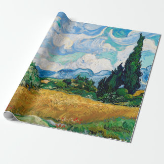 Papel De Regalo Campo de trigo con los cipreses de Vincent van