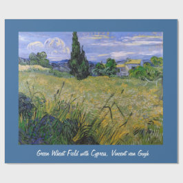 Papel De Regalo Campo de Trigo Verde con Cypress, Vincent van Gogh