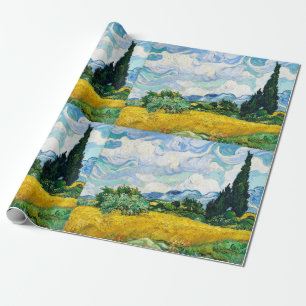 Papel De Regalo Campo de trigo Vincent Van Gogh con cipreses