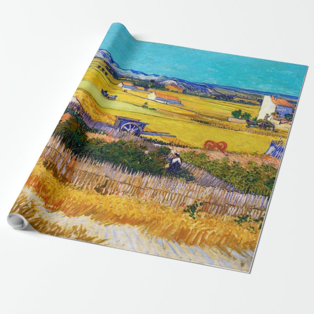 Papel De Regalo Campo otoñal, Van Gogh (Desenrollado)