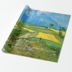 Papel De Regalo Campos de trigo en Auvers bajo cielo nublado, Van 