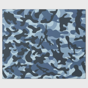 Papel De Regalo Camuflaje azul