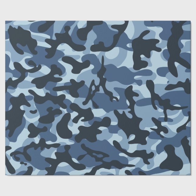 Papel De Regalo Camuflaje azul (Costura)