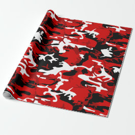 Papel De Regalo camuflaje blanco negro camuflado rojo