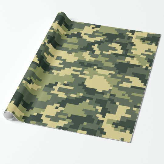 Papel De Regalo Camuflaje Azul Militar - Lámina 70x100 Cm, 80 G/m², Con Guías De Corte, Para Manualidades Y Envoltorios