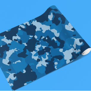 Papel De Regalo Camuflaje Camo Ejército de la Marina Azul