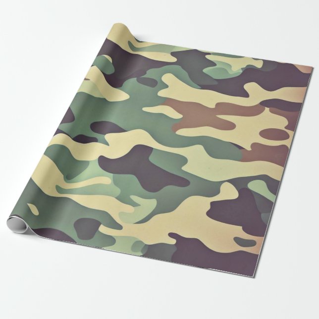 Papel De Regalo Camuflaje clásico de Woodland (Desenrollado)