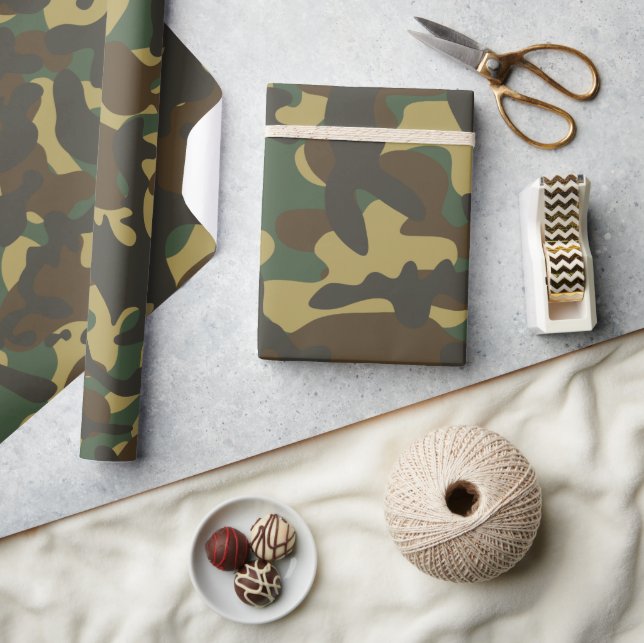 Papel De Regalo Camuflaje de bosque (Artesanía)
