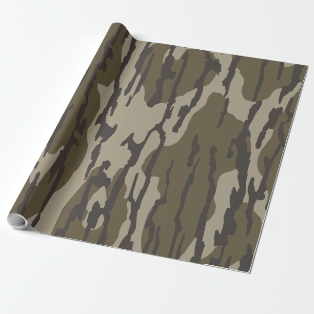 Papel De Regalo Camuflaje de la vieja escuela de Bottomland Camo (Desenrollado)