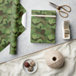 Papel De Regalo Camuflaje de los Verdes del Ejército y Browns