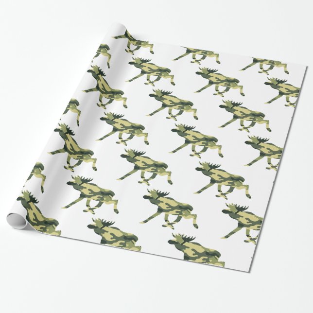 Papel De Regalo Camuflaje de Moose / Elk Woodland / Camo (Desenrollado)
