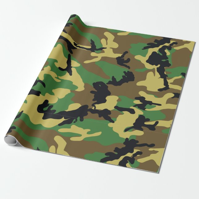Papel De Regalo "Camuflaje del bosque" (Desenrollado)