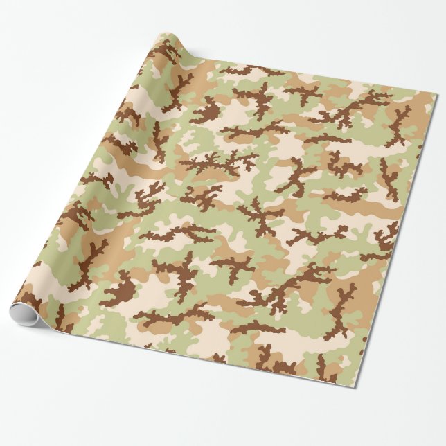 Papel De Regalo Camuflaje del desierto (Desenrollado)