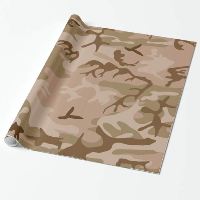 Papel De Regalo Camuflaje del desierto - Marrón (Desenrollado)