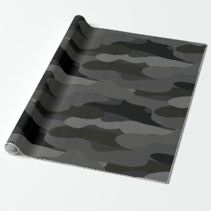 Papel De Regalo Camuflaje del gris y del negro