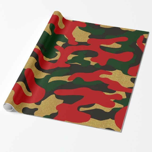 Papel De Regalo Camuflaje del navidad (Desenrollado)