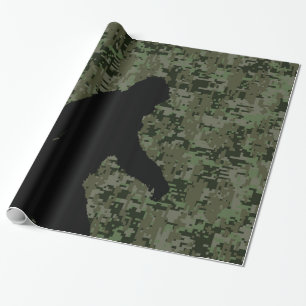 Papel De Regalo Camuflaje digital Black Gone Squatchin Woodland