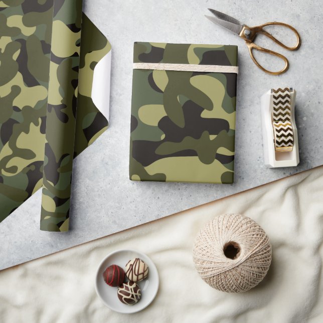 Papel De Regalo Camuflaje Euro Spring  (Artesanía)
