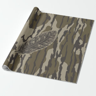 Papel De Regalo Camuflaje forestal de Turquía Feather Bottomland C
