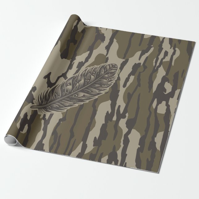 Papel De Regalo Camuflaje forestal de Turquía Feather Bottomland C (Desenrollado)