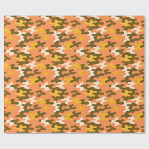 Papel De Regalo Camuflaje naranja