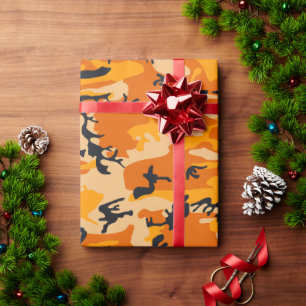 Papel De Regalo Camuflaje naranja, Ejército