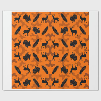 Papel de regalo camuflaje naranja llamativo