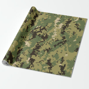 Papel De Regalo Camuflaje Naval Woodland