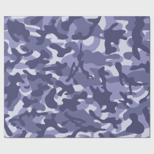 Papel De Regalo Camuflaje Navy Púrpura
