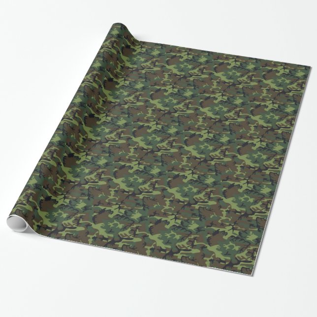 Papel De Regalo Camuflaje oscuro (Desenrollado)