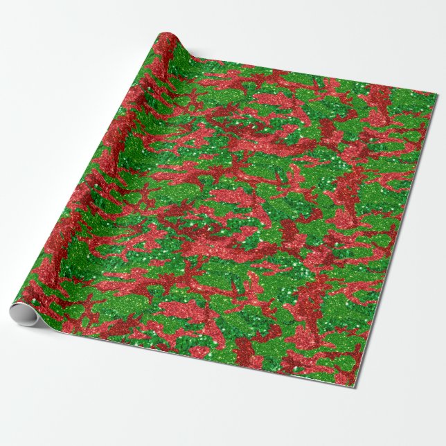 Papel De Regalo Camuflaje Purpurina Haus Of Camo Xmas (Desenrollado)