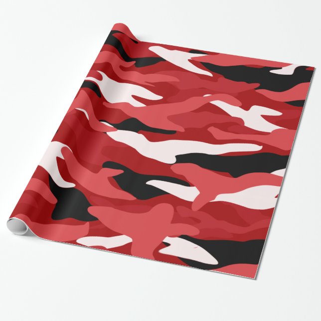 Papel De Regalo Camuflaje rojo (Desenrollado)