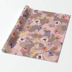 Papel De Regalo Camuflaje Rosa Dorado Camuflaje Rosa Lindo
