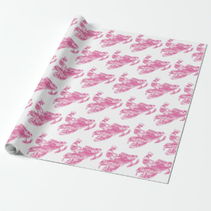 Papel De Regalo Camuflaje rosa para moto de nieve