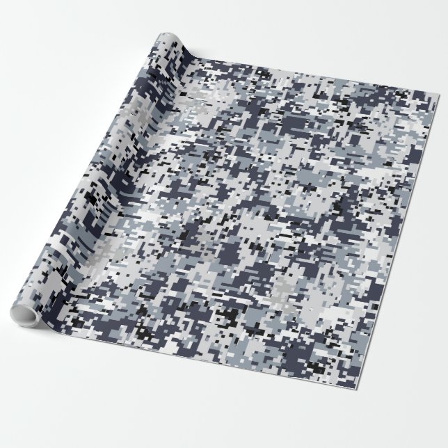 Papel De Regalo Camuflaje urbano de Digitaces de la plata del (Desenrollado)