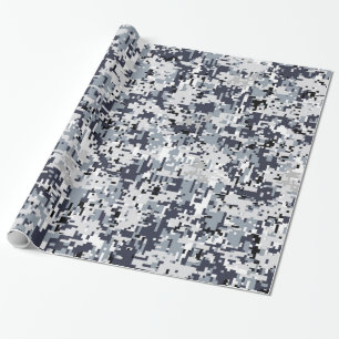 Papel De Regalo Camuflaje urbano de Digitaces del gris de plata