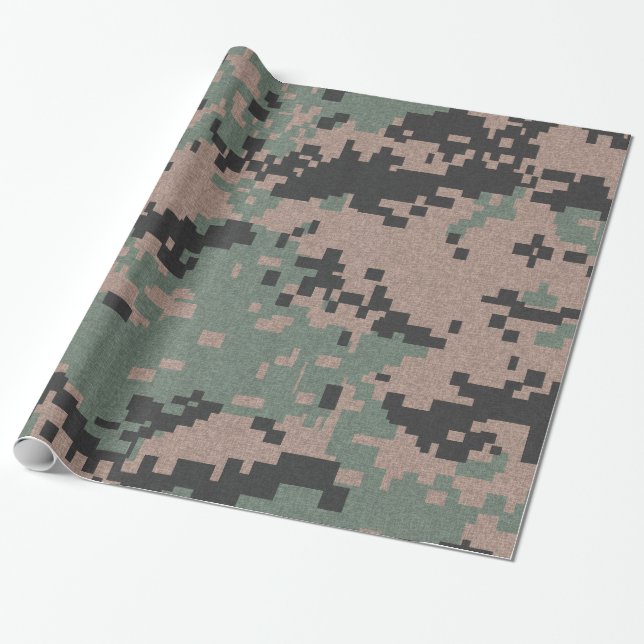Papel De Regalo Camuflaje verde (Desenrollado)