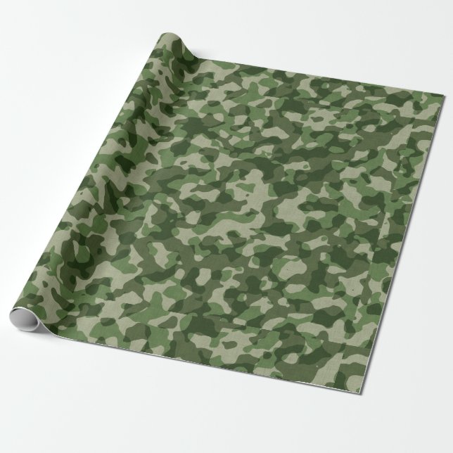 Papel De Regalo Camuflaje verde (Desenrollado)