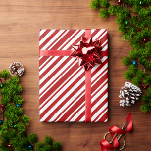 Papel De Regalo Caña de Caramelo Clásica y Elegante de Navidad