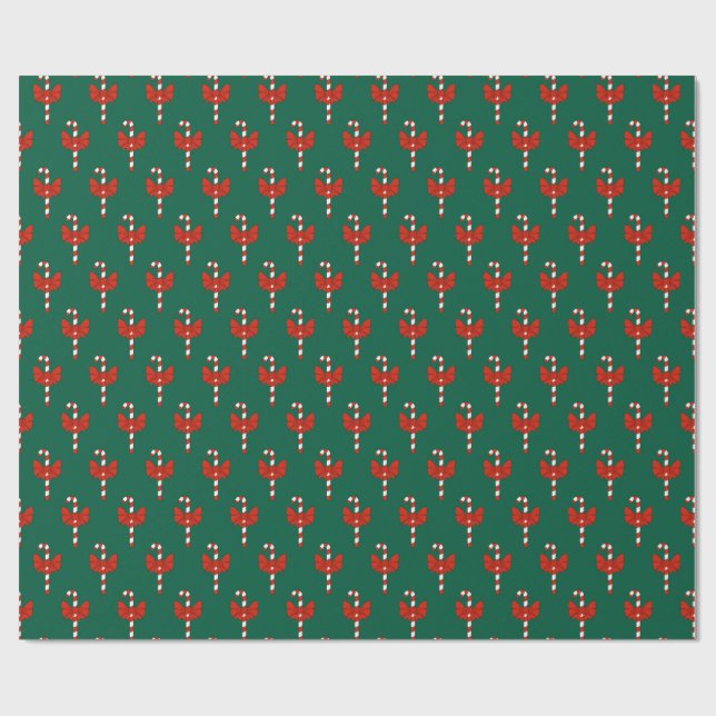 Papel De Regalo Caña de Caramelo y Lazo (Superficie plana)