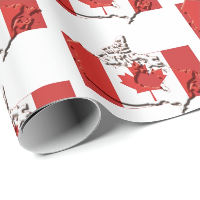Papel De Regalo CANADA | Bandera de Canadá (Esquina del rollo)