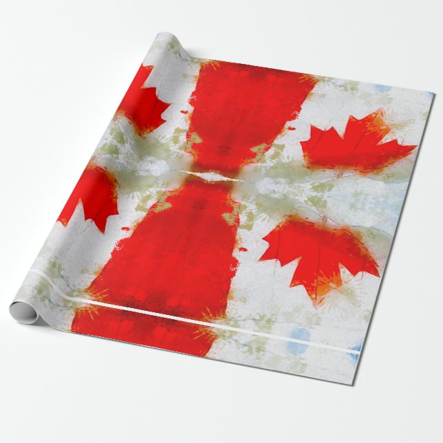 Papel De Regalo Canadá Mi Canadá (Bandera Canadiense) (Desenrollado)