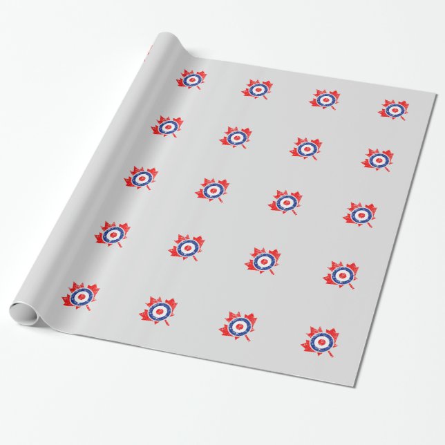 Papel De Regalo Canadiense Maple Leaf Roundel Grunge Mod CANADA (Desenrollado)