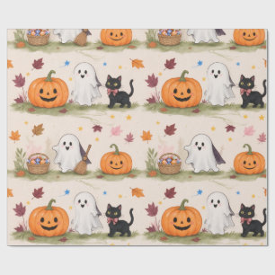 Papel De Regalo Canasta de dulces de Halloween para niños con acua