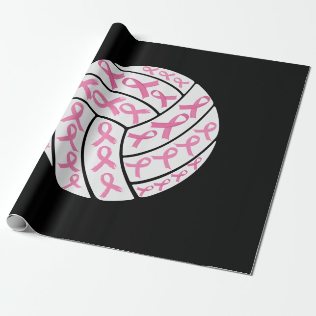 Papel De Regalo Cáncer de Mama Sensibilización sobre el voleibol r (Desenrollado)