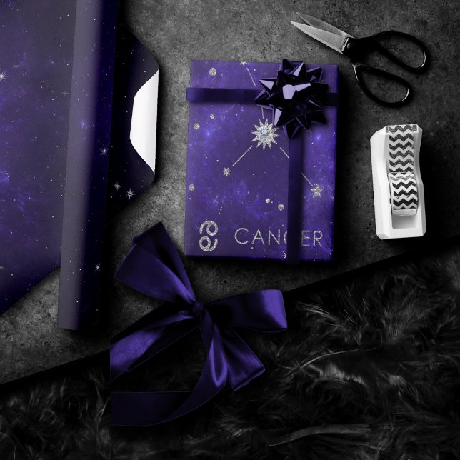 Papel De Regalo Cáncer zodiaco morado | Horoscopio Astrológico Cós (Subido por el creador)